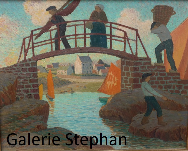 Albert Clouard - Le pont de Ploumanach- galerie Stephan-expertise